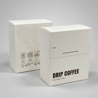 Boîte d'emballage en carton pour café, autoportante, à suspendre à l'oreille, en matériaux recyclés, taille et couleur personnalisables