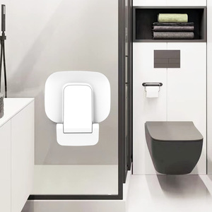 <b>Folding</b> Shower <b>Stool</b> 46.5x9.5x42.9 Cm Plastic Non Slip For Bathroom Safety Elderly And Children White - Product Image 3