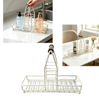 Panier de rangement de bureau élégant en fil de fer de qualité supérieure, support multifonctionnel pour bouteilles, idéal pour les condiments de cuisine et la décoration de salle de bain