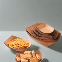 Plateau en papier kraft jetable de qualité alimentaire, personnalisé et imprimé, pour restaurant, frites et autres snacks frits