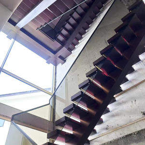 <span class=keywords><strong>Escalera</strong></span> Flotante Moderna de Acero y <span class=keywords><strong>Madera</strong></span> con Diseño Personalizado y Acabado de Cubierta de Teca - Product Image 5