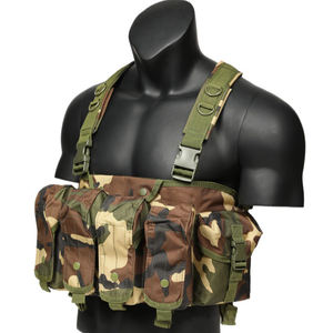 Gilet tactique en nylon pour l'extérieur, design camouflage à libération rapide, réglable avec pochette amovible, sac de poitrine - Product Image 4