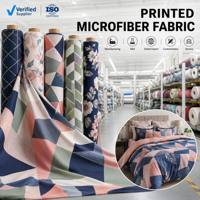 Tissu de literie 100 % polyester microfibre tissée, blanchie, respirante, antibactérienne, double brossage, pour la maison
