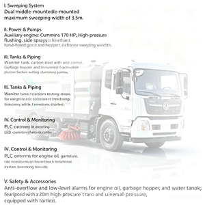 รถกวาดถนนดีเซลตงเฟิง 4x2 พร้อมระบบดูดฝุ่นสำหรับพื้นที่เหมือง - Product Image 6
