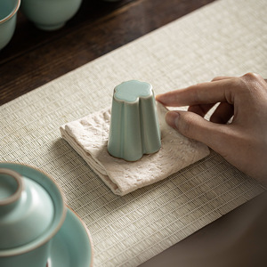 Ru Ware Ceramic Lidded <b>Tea</b> <b>Set</b> Accessory Cone Shape Heat Insulating Mat For Kung Fu <b>Tea</b> Ceremony - Product Image 5