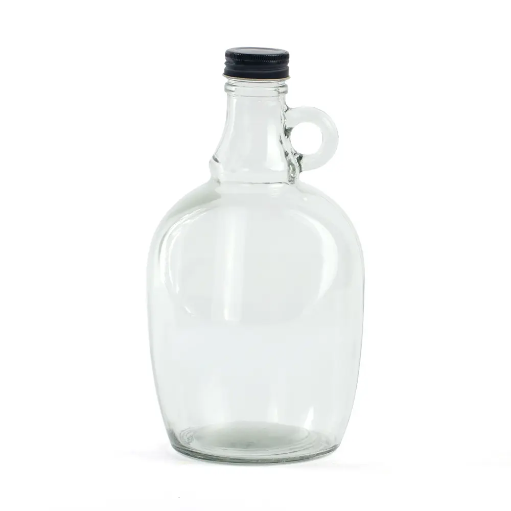 Kalifornien klassische Ein-Ohr-Glasflasche 500 ml 1000 ml hausgemachte Weinglasflasche mit Griff-Schraub-Kunststoffdeckel