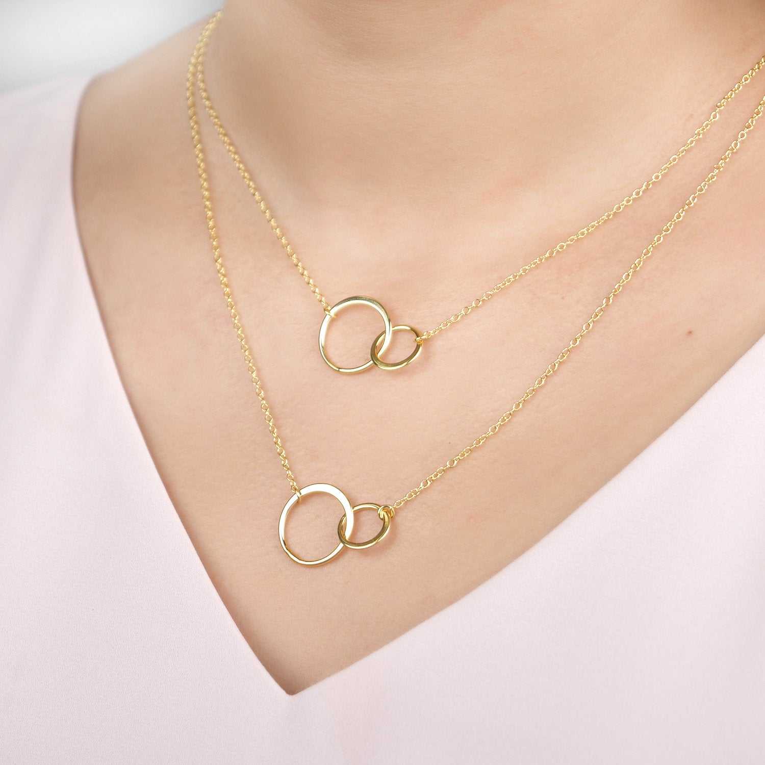 Mother's Day Jewelry Double Circle Infinity Pendant