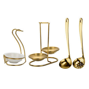 Set da portata a buffet per ristorante di lusso a 5 stelle in acciaio inossidabile stazione per scaldavivande in ceramica mestolo per zuppiera dorato - Product Image 4