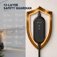 Nouveau chargeur EV portable intelligent 7,4 kW Type 2 avec écran OLED, charge programmée, courant réglable, prise CEE 3 broches, IP65, CE, EVSE de voyage