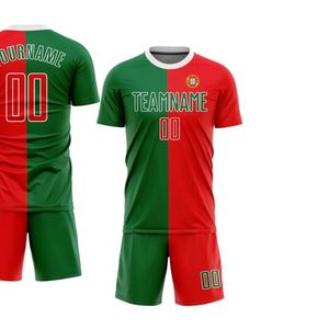 Conjunto de Uniforme de Fútbol Personalizado de Dos Colores, Manga Corta, Transpirable, para Entrenamiento y Partidos - Product Image 2