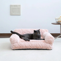 Canapé-lit pour animaux de compagnie de haute qualité en gros, tissu jacquard de luxe, canapé pour chien et chat, canapé-lit pour chien écologique, sur mesure