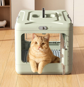 Cage de transport pliable, respirante, portable, en plastique, grande taille, approuvée par les compagnies aériennes, pour chiens et chats, livraison rapide, en vente - Product Image 3