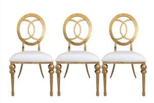 Chaise de mariage bon marché <span class=keywords><strong>location</strong></span> chaise de mariage en acier inoxydable et or - Product Image 6