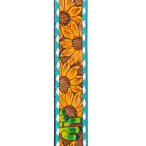 100% véritable cuir de vache de qualité supérieure sculpté à la main Design floral occidental aztèque perlé Vintage Cowboy Style alliage ceinture - Product Image 3