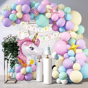 Unicorn Birthday Balloons 40 Inch Large Aluminum Balloon Baby Shower Purple and pink Balloon Chain Set