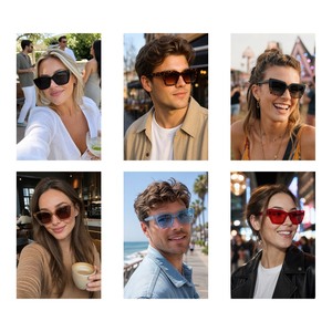 Lunettes de soleil carrées pour les voyages en plein air, la conduite, femmes et hommes, protection UV, monture en PC à bord complet, usage quotidien - Product Image 4