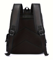 Sac à dos pour ordinateur portable en cuir PU pour homme avec fermeture éclair, doublure en polyester, grande capacité, imperméable et portable, sac de voyage