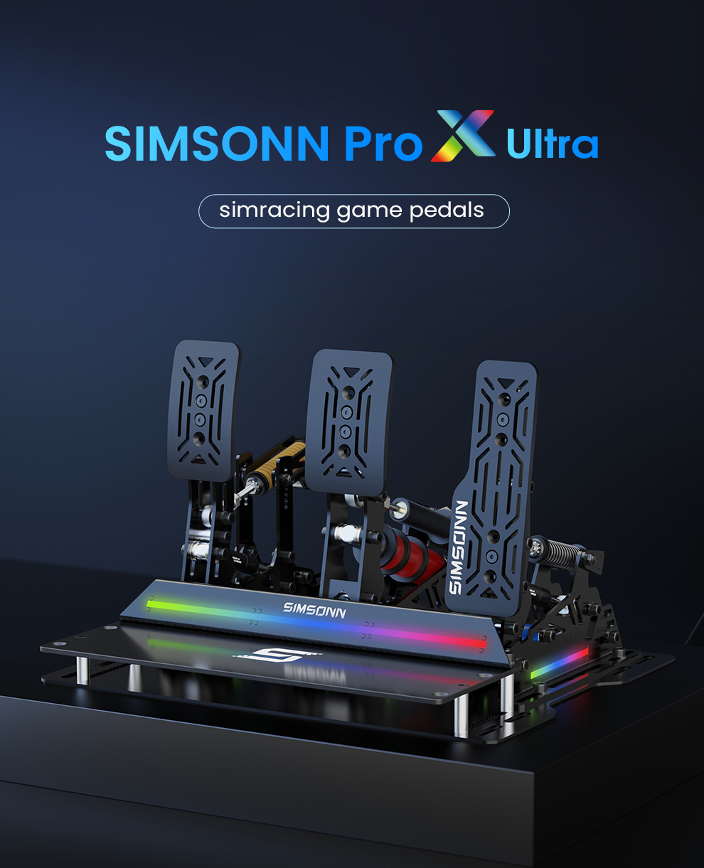 SIMSONN PRO X Ultra Stainless Steel Sim Racing Pedals Set for PC
