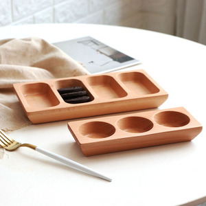 Piatti di Servizio in Legno Creativi Personalizzati, Forma Ovale, Vassoio Retrò per Frutta Secca e Tè, Piatto per Condimenti in Legno - Product Image 2
