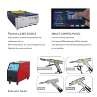 Mini machine de soudage laser refroidie par air 1500W 2000W, soudeuse laser portative 4 en 1, nettoyeur, découpeur avec source Raycus