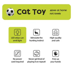 Jouet interactif pour chat : ballon de football intelligent à capteur, roule automatiquement, puzzle pour chaton - Product Image 5