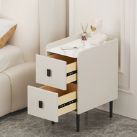 Nakas Kayu Solid Modern dengan Lapisan Batu, 2 Laci, untuk Kamar Tidur Hotel
