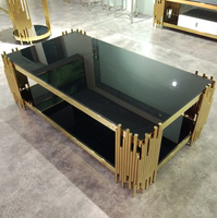 Table basse ronde de salon en acier inoxydable de haute couture, disponible en or ou en argent