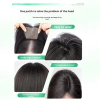 LONGFOR Perruque indienne droite avec frange, extension de cheveux pour femme, topper, cheveux Remy, lace frontal, cheveux humains volumineux, mélange synthétique