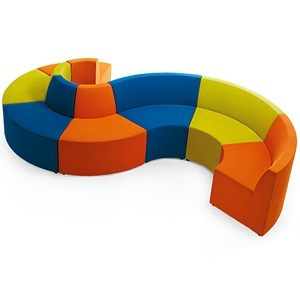 Ensemble de canapés modulaires colorés au design ergonomique moderne, assemblage flexible, pour écoles, bibliothèques, hôtels, gymnases, meubles commerciaux, certifié CE - Product Image 3