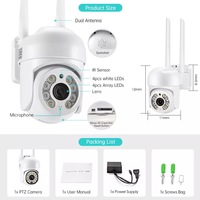 Caméra de sécurité domestique sans fil Iscee 2MP 360° panoramique 12V 5A avec suivi automatique et vision nocturne WiFi PTZ