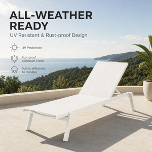 Chaise longue d'<span class=keywords><strong>extérieur</strong></span> moderne en <span class=keywords><strong>aluminium</strong></span>, 5 positions réglables, résistante aux UV, anti-rouille, pliable, pour piscine et jardin - Product Image 2