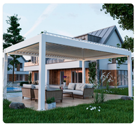 Pergola de luxe Yimu en alliage d'aluminium avec toit à lamelles, imperméable, finition thermolaquée, personnalisable, motorisée, pour extérieur