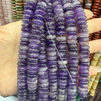 Perles Rondelles Plates en Pierre Naturelle Hui Rui de Qualité Supérieure 4*10mm, Améthyste et Œil de Tigre, pour la Fabrication de Bijoux