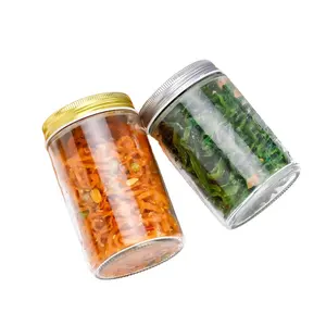 Transparent round canned honey jam cans Chili sauce and paste bottles food glass cans with deep metal lid