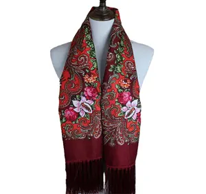 Écharpe en cachemire Pashmina à fleurs pour femmes, écharpes à la mode, glands chauds d'hiver, nouvelle collection hiver