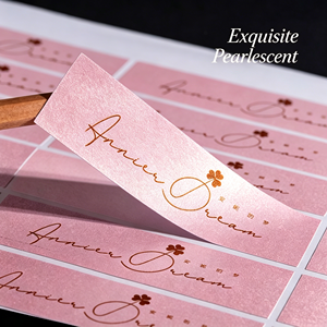 Etiqueta Autoadhesiva Perlada Rosa Perla, Etiqueta de Textura Premium Personalizada para Impresora de Inyección de Tinta y Láser, Códigos <span class=keywords><strong>QR</strong></span> Resistentes al Agua, Logotipo - Product Image 2