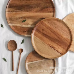 Wooden Tray Round Beech Wood 142024 Household Saucer <b>Teacup</b> Plate Baking Tray Handmade - Product Image 5