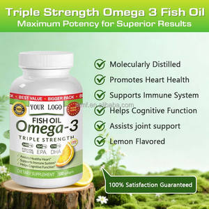 Drievoudig Sterke Citroensmaak Hartgezondheid Immuunondersteuning Cognitieve Functie Voedingssupplement Visolie Omega-3 Softgel <span class=keywords><strong>Capsules</strong></span> - Product Image 2