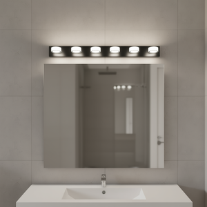 Lampada Moderna a LED a 6 Luci per Specchio da Bagno, Montaggio a Parete in Metallo Nero Opaco, Illuminazione per Bagno con Interruttore Dimmerabile 110V IP44 - Product Image 2