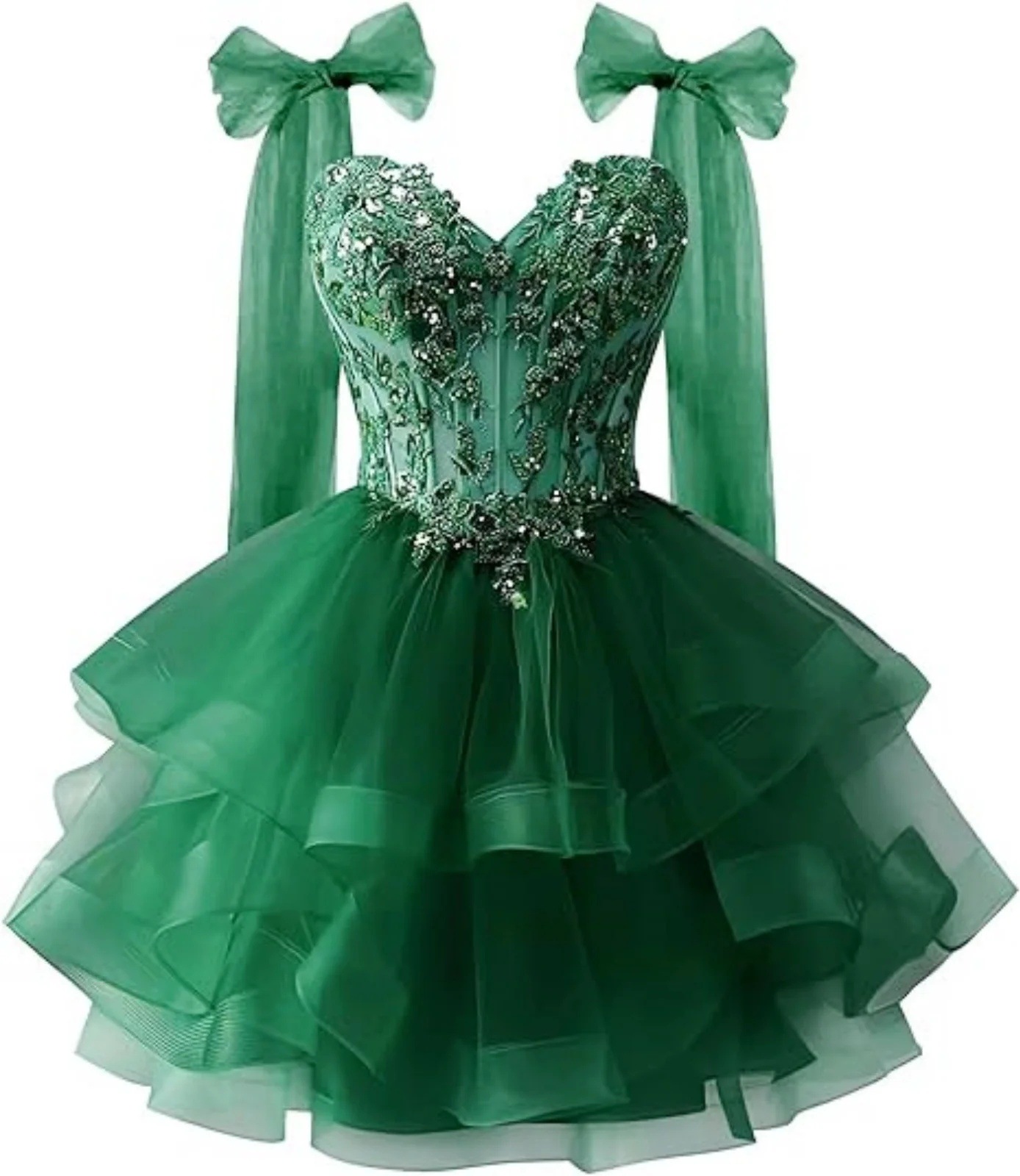Shop Online Green Short Homecoming Dress Chic Square Neck Design |  Alibaba.com