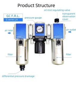 Válvula Reguladora de Presión de Filtro de Procesamiento de Fuente de Gas de Aleación de Aluminio de Dos Piezas <span class=keywords><strong>GR200</strong></span>, Piezas Neumáticas de Aceite y Agua para Compresor de Aire - Product Image 3