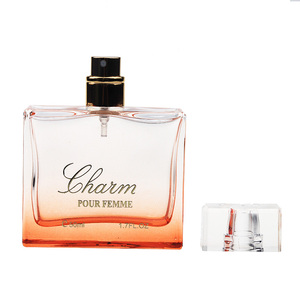 Flacone in Vetro per Profumo da <span class=keywords><strong>50</strong></span> ml, Quadrato, Sfumato Arancione, con Tappo a Crimpare, Spruzzatore e Cappuccio Trasparente, Disponibile in Vari Colori - Vendita all'Ingrosso - Product Image 2