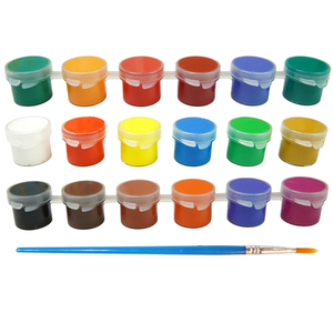 KHY 12 pots de peinture acrylique <span class=keywords><strong>fluorescente</strong></span> 5 ml, peinture qui brille dans le noir pour les enfants, peintures artistiques, matériau nylon - Product Image 1