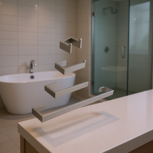 Juego de Accesorios de Baño de Acero Inoxidable de 4 Piezas, Montaje en Pared, Acabado Cepillado Minimalista - Product Image 2