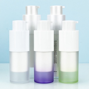 High Quality Twist Airless <b>Bottle</b> 15ml 30ml <b>50ml</b> Silk Screen logo Square Frosted Clear Plastic Cosmetic Airless Lotion <b>Bottle</b> - Product Image 5
