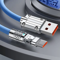 Câble de données rapide 120W Super Chargement Rotatif à 180 Degrés USB Type C Fil de Silicone en Alliage d'Aluminium pour Ligne d'Ordinateur Lumière Rapide