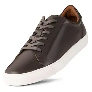 Лидер продаж, классические модные дизайнерские удобные коричневые кожаные кроссовки на заказ, мужская повседневная обувь