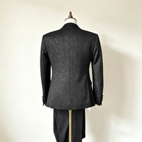 Costume homme fait main orné de strass et de sequins, ensemble 3 pièces : veste à simple boutonnage, gilet et pantalon, smoking scintillant pour mariage, bal de promo et soirée