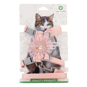 Dernier modèle Laisse pour <span class=keywords><strong>chat</strong></span> en imitation nylon et dentelle <span class=keywords><strong>Harnais</strong></span> <span class=keywords><strong>anti</strong></span>-fuite réglable pour votre animal de compagnie - Product Image 5