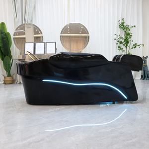 Lit de <span class=keywords><strong>massage</strong></span> électrique ergonomique - Station de spa capillaire de luxe à circulation d'eau pour salon de coiffure professionnel et centre de bien-être - Product Image 1